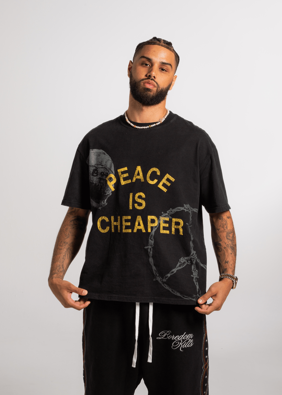 Peace is Cheaper tee - Black - Boredom Kills